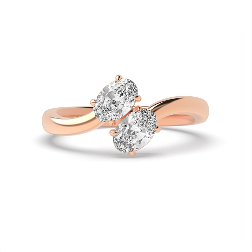 Oval Rose Gold A symphony of sparkle Toi Et Moi Engagement Rings