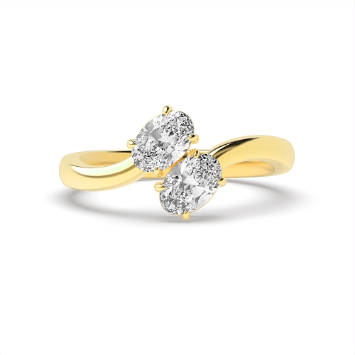 Oval Yellow Gold A symphony of sparkle Toi Et Moi Engagement Rings
