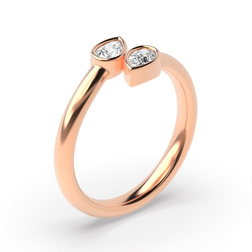 Prong Pear Rose Gold Modern and elegant design Toi Et Moi Engagement Rings