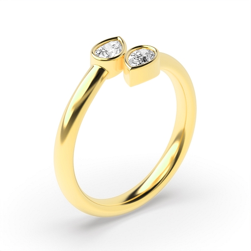 Prong Pear Yellow Gold Modern and elegant design Toi Et Moi Engagement Rings