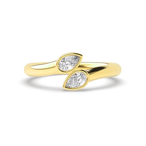 Prong Pear Yellow Gold Modern and elegant design Toi Et Moi Engagement Rings