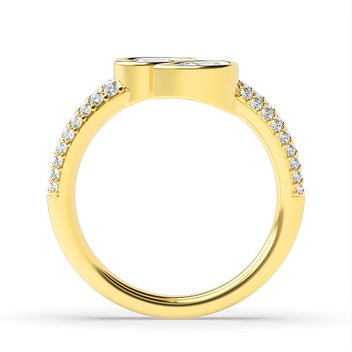 Prong Pear Yellow Gold Sparkle and luxury Toi Et Moi Engagement Rings