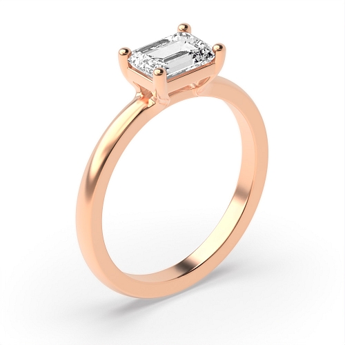 Rose Gold Mordern East-West Engagement Rings
