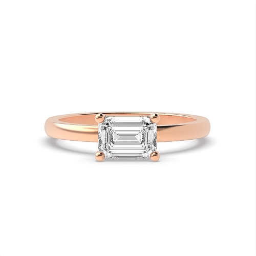 Rose Gold Mordern East-West Engagement Rings