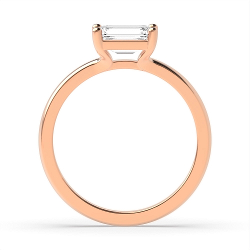 Rose Gold Mordern East-West Engagement Rings