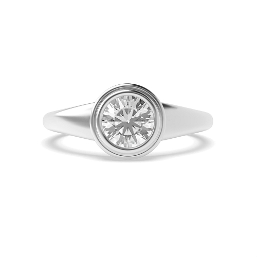 Round Rub over Engagement Rings