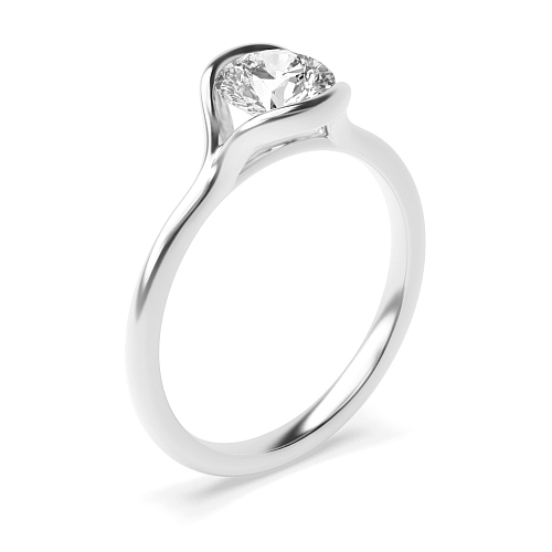 Bezel Setting Round Solstice Wave Engagement Rings