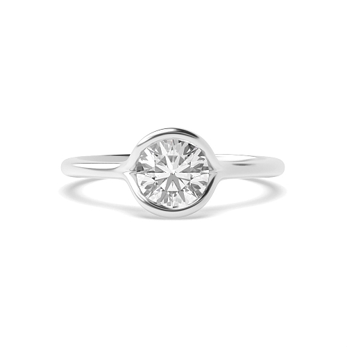 Bezel Setting Round Solstice Wave Engagement Rings