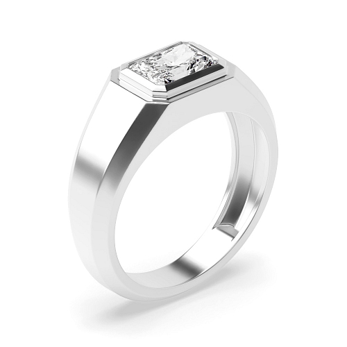 Bezel Setting Radiant Solstice Signet Engagement Rings
