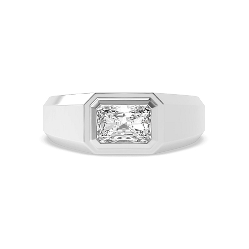Bezel Setting Radiant Solstice Signet Engagement Rings