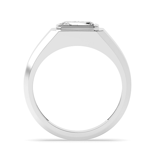 Bezel Setting Radiant Solstice Signet Engagement Rings