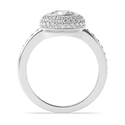 Bezel Setting Round Glitz & Glamour Halo Engagement Rings