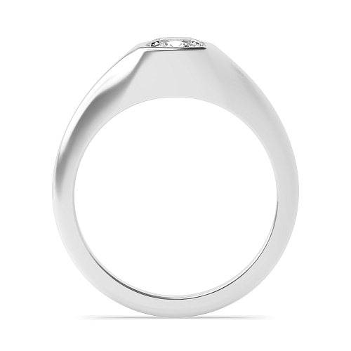Bezel Setting Cushion Solid promise Engagement Rings