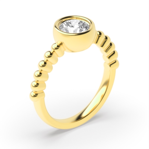 4 Prong Round Yellow Gold Perpetual Engagement Rings