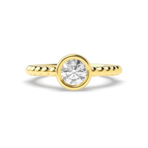 4 Prong Round Yellow Gold Perpetual Engagement Rings